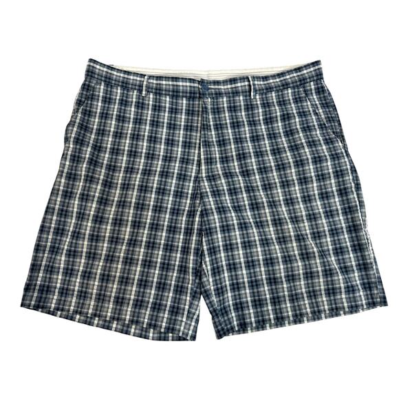 Men's Blue Plaid Shorts - Picture 1 of 8
